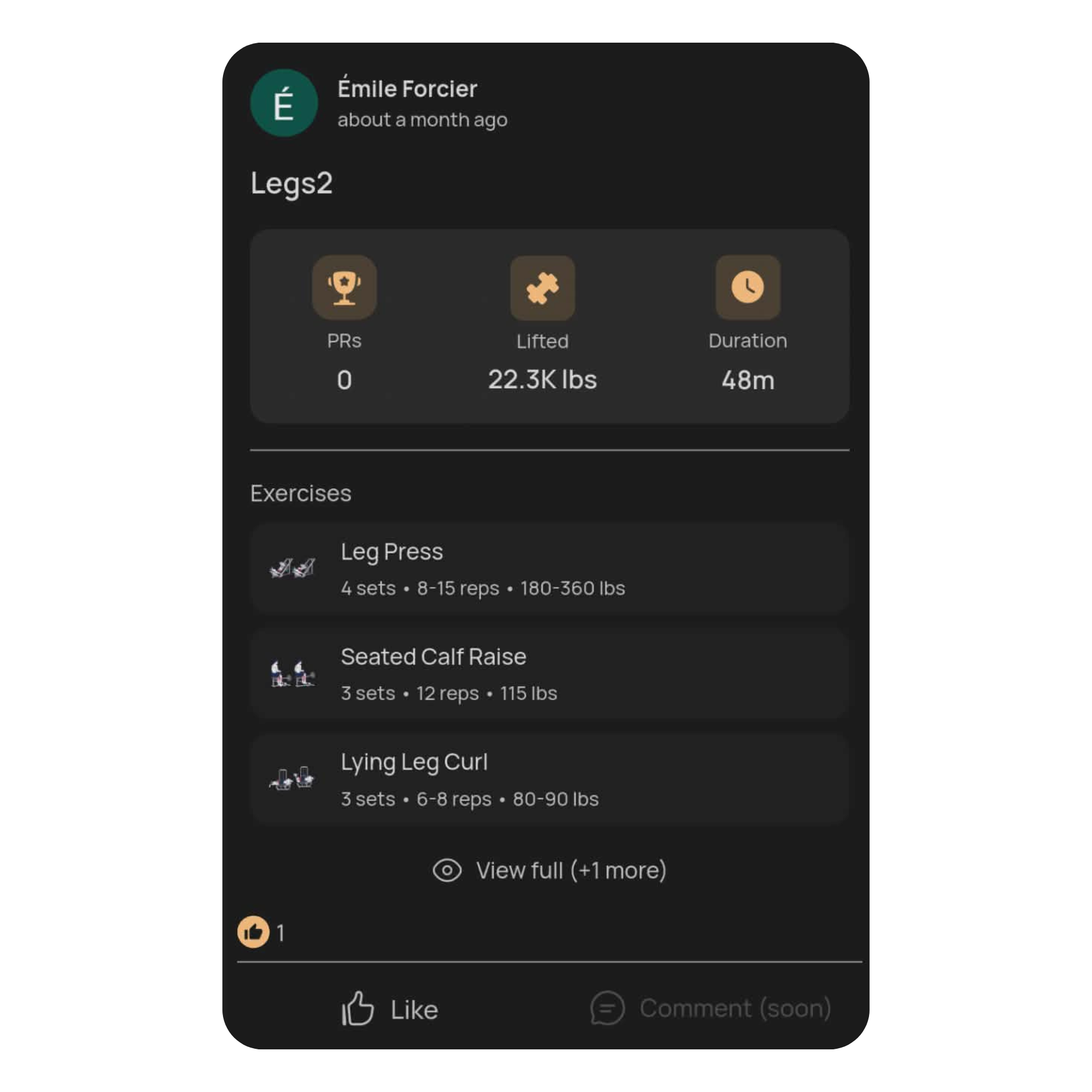 Social fitness features